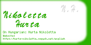 nikoletta hurta business card